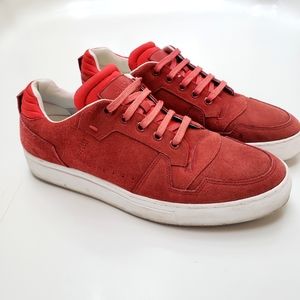 Hugo Boss Red Suede Sneakers